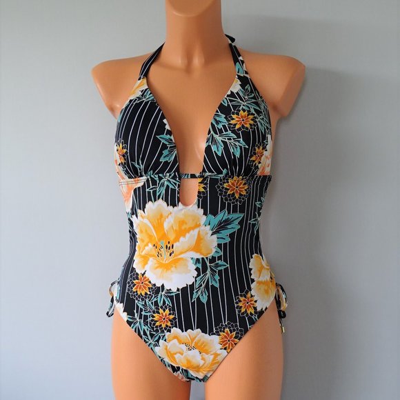Bar III Other - Bar III NWT One Piece Floral Stripe Swimsuit
